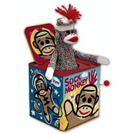 Sock Monkey Jack In The Box